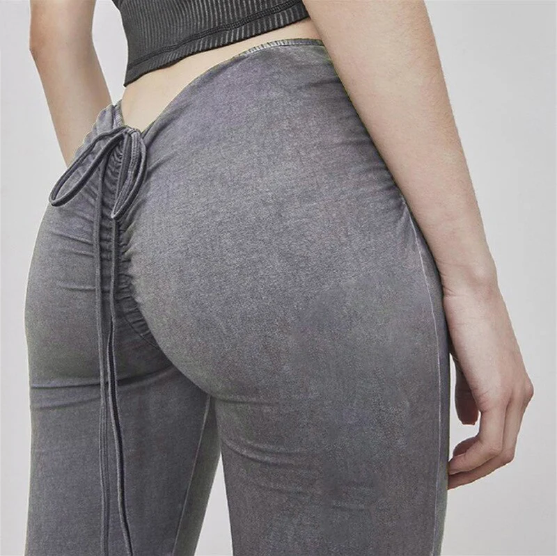 SEASONS Fashion Casual Sexy Bandage Boot Cut Pant Women Fall 2021 New Solid Slim Wild Basic Female Trousers Streetwear ASPA84093 - Image 7