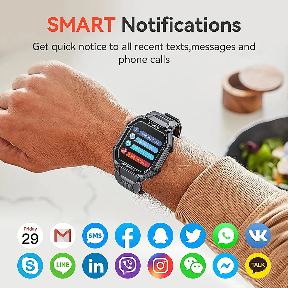 SENBONO 3ATM IP68 Waterproof Smart watch Men Women Fitness Tracker Blood Pressure Monitor Outdoor Sport Dial Call Smartwatch Men - Image 15