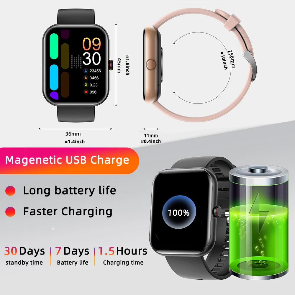 SENBONO Bluetooth Call Smart Watch Men Women Health Sport Monitoring Blood Pressure Oxygen Smart Voice Assistant Smartwatch Men - Image 4