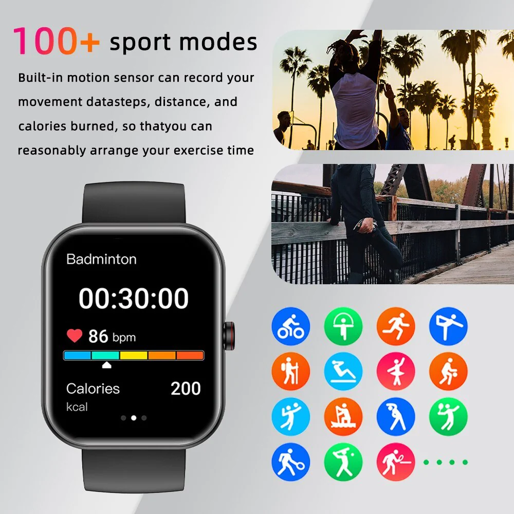 SENBONO Bluetooth Call Smart Watch Men Women Health Sport Monitoring Blood Pressure Oxygen Smart Voice Assistant Smartwatch Men - Image 6