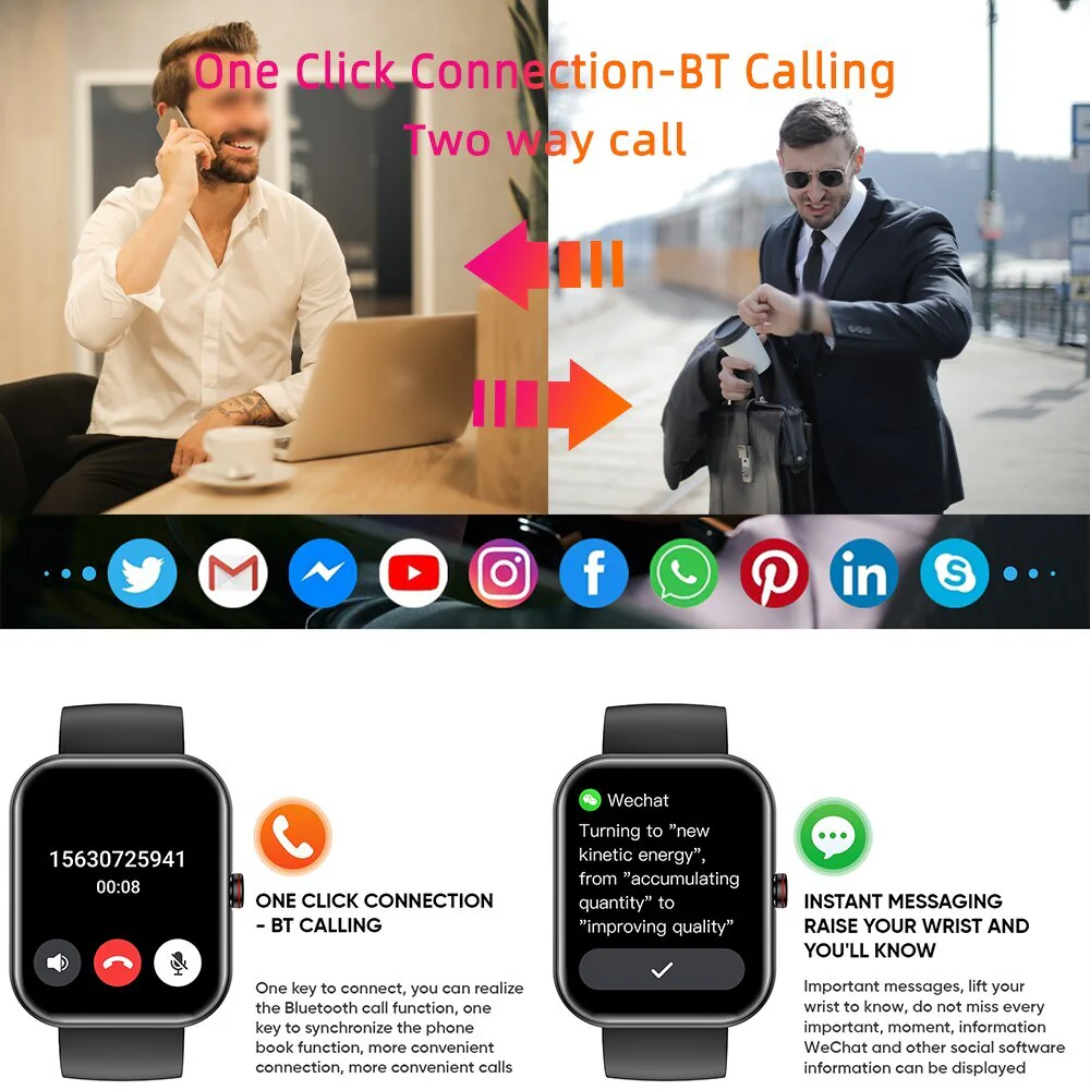 SENBONO Bluetooth Call Smart Watch Men Women Health Sport Monitoring Blood Pressure Oxygen Smart Voice Assistant Smartwatch Men - Image 8