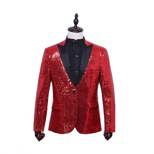 Sequin Party Blazers Suit Coat Men Charm Casual Performance Jacket One Button Fit Long Sleeve Coats Jackets Night Club Tops - Image 15