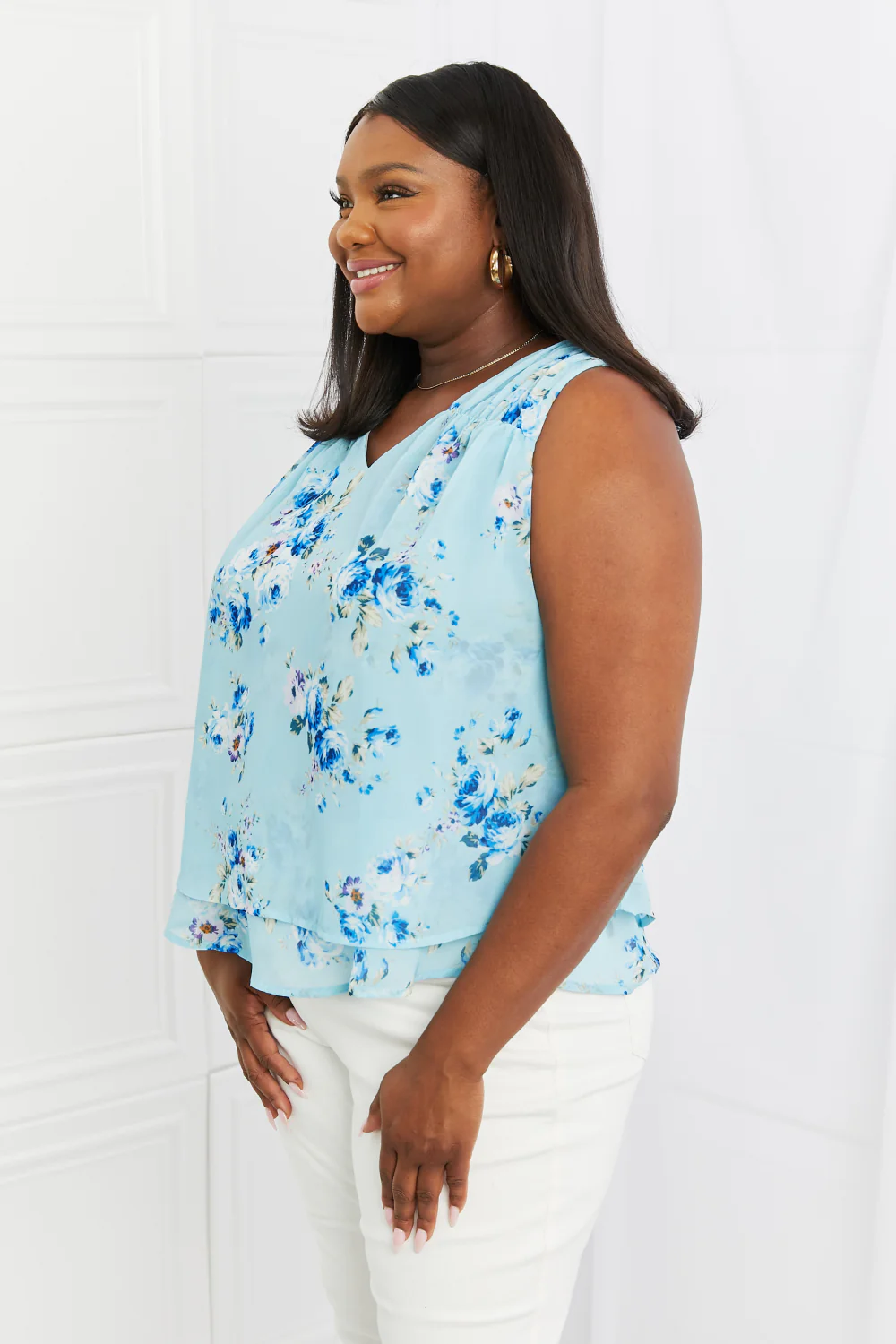 Sew In Love Off To Brunch Full Size Floral Tank Top - Image 4