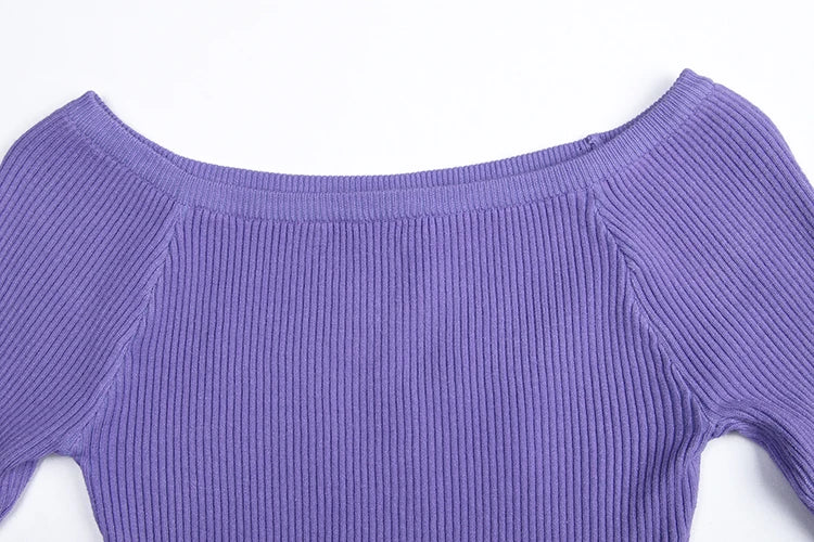 Sexy Autumn and Winter Women Basic Pullover Sweaters female slit neckline Strapless Sweater thickening sweater top thread slim - Image 3