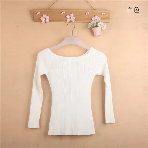 Sexy Autumn and Winter Women Basic Pullover Sweaters female slit neckline Strapless Sweater thickening sweater top thread slim - Image 7