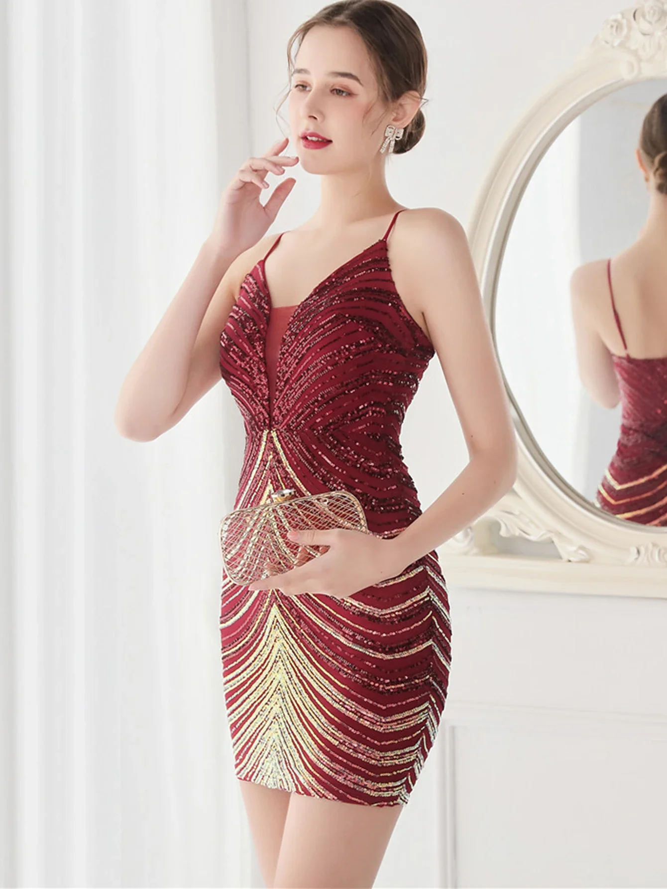 Sexy backless black sequin summer dress women elegant luxury prom party evening dresses woman slip bodycon mini dress vestidos - Image 3