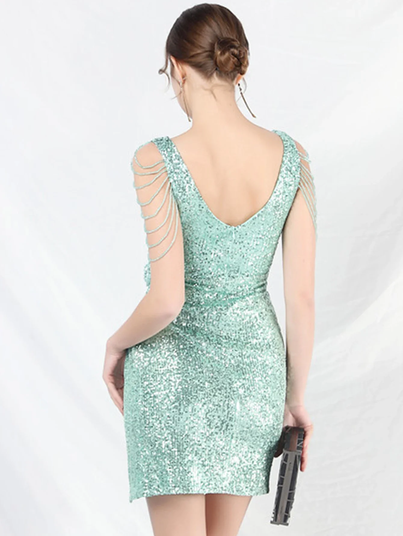 Sexy backless sequin black summer dress women 2024 elegant luxury prom party evening dresses woman mini birthday dress vestidos - Image 2