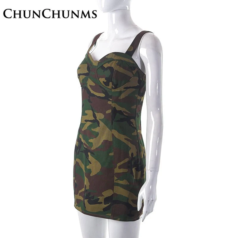 Sexy Camouflage Spaghetti Strap Cargo Dress For Women Casual Street Y2k Printed Bodycon Outdoor Sport Mini Dresses 2023 Summer - Image 3