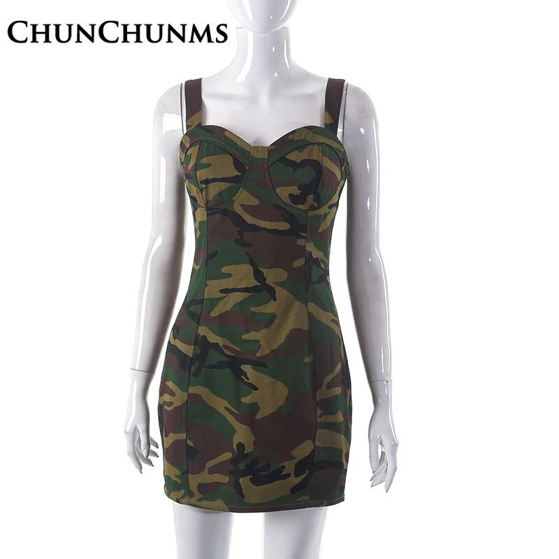 Sexy Camouflage Spaghetti Strap Cargo Dress For Women Casual Street Y2k Printed Bodycon Outdoor Sport Mini Dresses 2023 Summer - Image 4