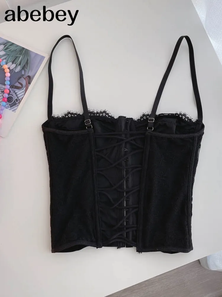 Sexy Embroidery Lace Women Camis Tops Women Corset Bralette Cami Front Buttons Crop Cute Vest Elegant French Chic Party Clubwear - Image 10