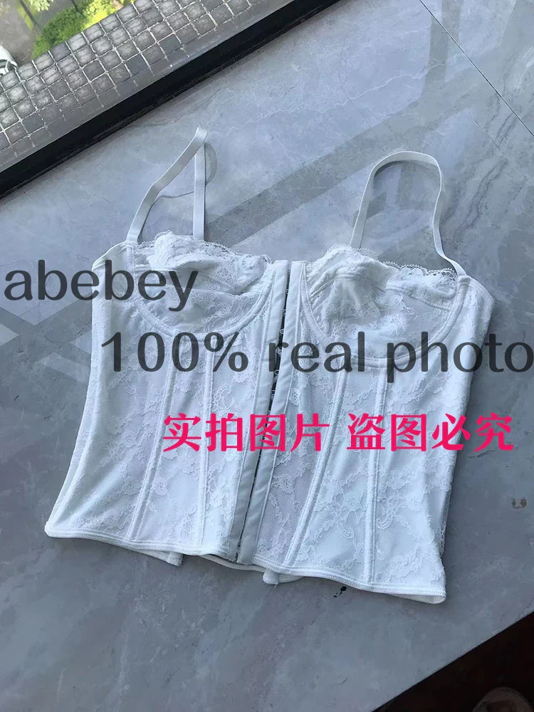Sexy Embroidery Lace Women Camis Tops Women Corset Bralette Cami Front Buttons Crop Cute Vest Elegant French Chic Party Clubwear - Image 13