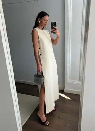 Sexy Hollow Out Iron Ring Connected Dress Women Elegant O Neck Sleeveless Maxi Dresses 2024 Spring Chic Female Party Streetwear - Image 7