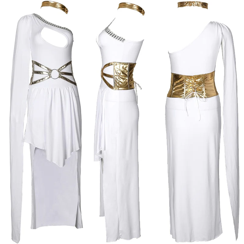 Sexy Lady Carnival Ancient Greek goddess Athena costume Stage Show Cosplay Halloween Fancy Party Dress - Image 6