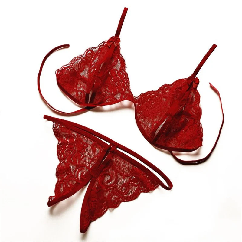 Sexy Lingerie Women Push Up With Lace Straps Transparent Bra Panties Embroidered See Through Comfortable Lingerie Sets Bras - Image 3