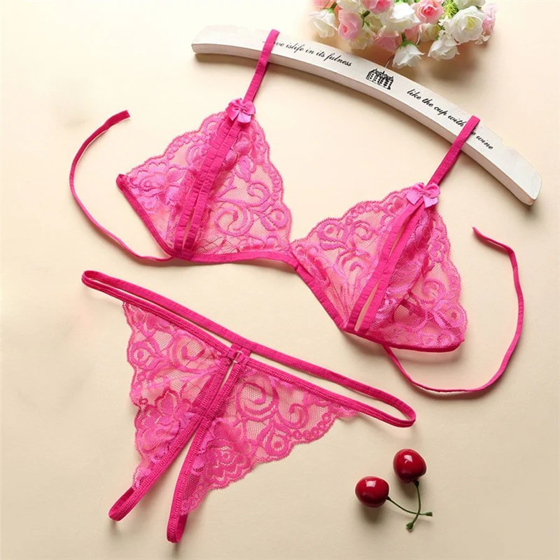 Sexy Lingerie Women Push Up With Lace Straps Transparent Bra Panties Embroidered See Through Comfortable Lingerie Sets Bras - Image 4