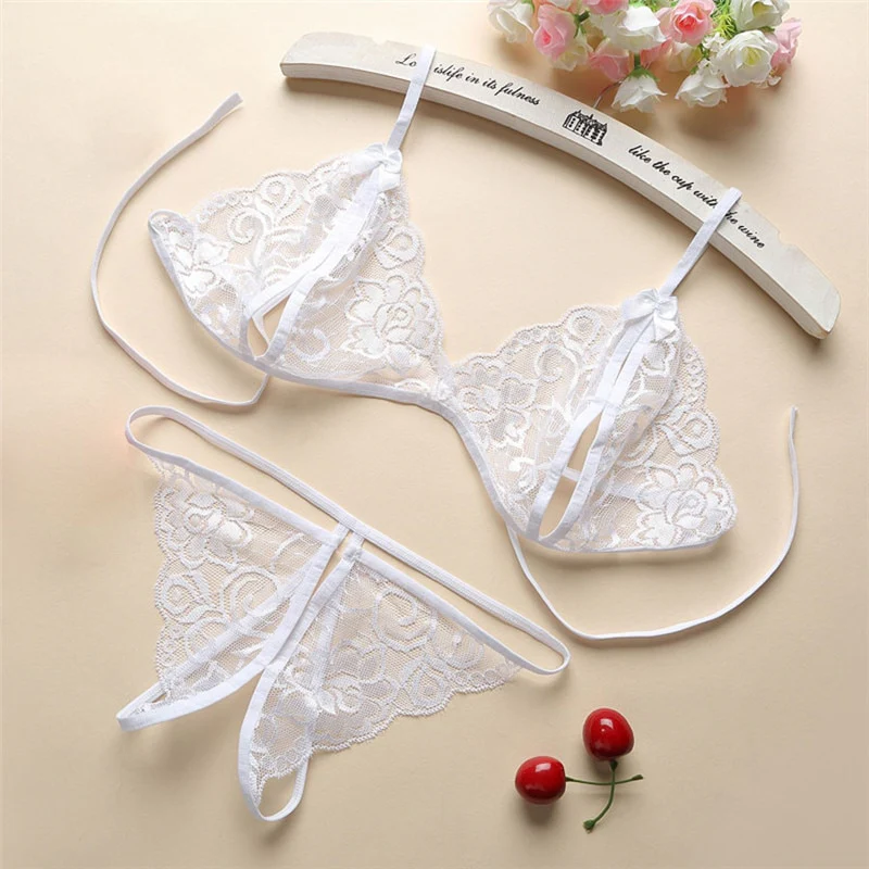 Sexy Lingerie Women Push Up With Lace Straps Transparent Bra Panties Embroidered See Through Comfortable Lingerie Sets Bras - Image 7