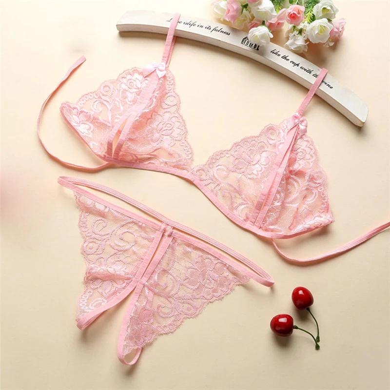 Sexy Lingerie Women Push Up With Lace Straps Transparent Bra Panties Embroidered See Through Comfortable Lingerie Sets Bras - Image 8