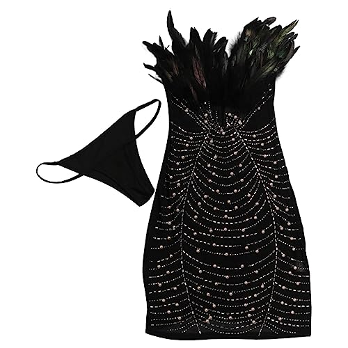 Sexy Party Formal Hot Drilling See Through Beading V Neck Dresses Plus Size Formal Dresses with Corset Black - Image 2