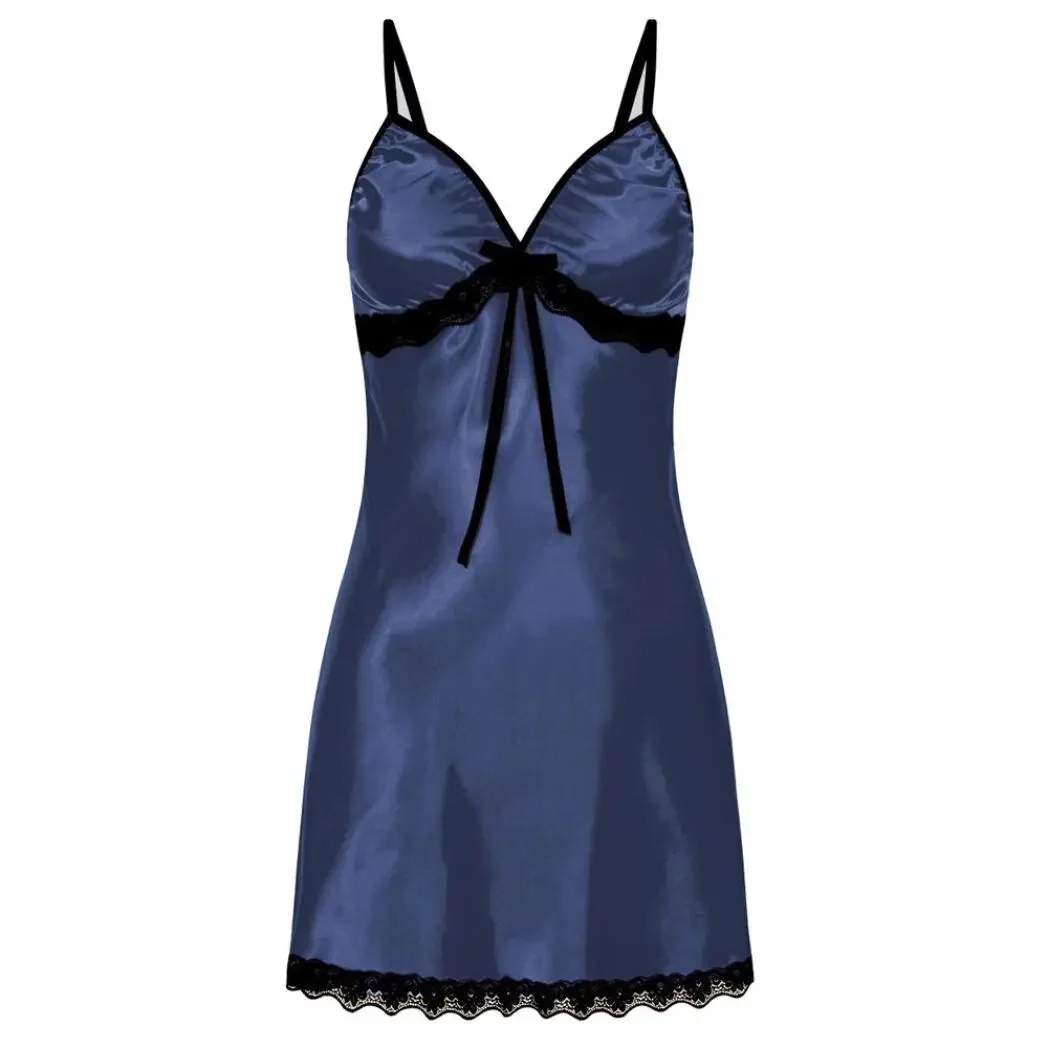 Sexy Sleepwear Nightdress Women Lace Silk Satin Night Dress Sleeveless V-neck Nightgown Plus Size 3XL Nightwear Nightdress - Image 3