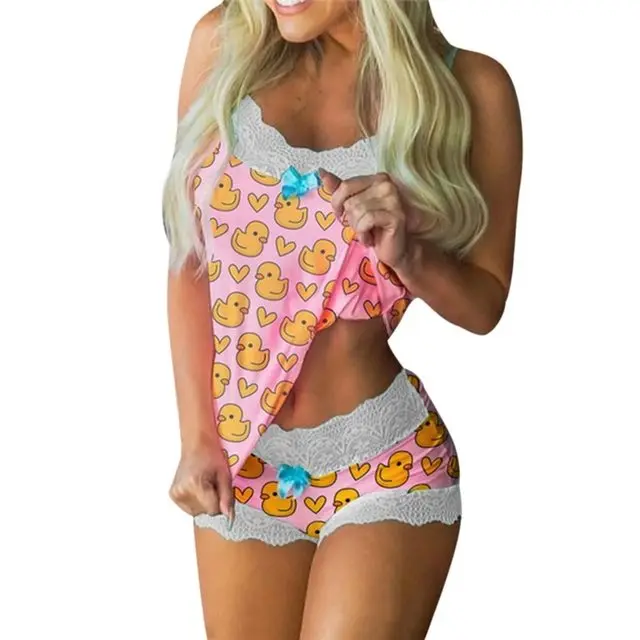 Sexy Sleepwear Set Women Lingerie Set Lace Underwear Cami Vest Shorts Sleeveless Camisole Shorts 5XL Nighties Pajamas - Image 9