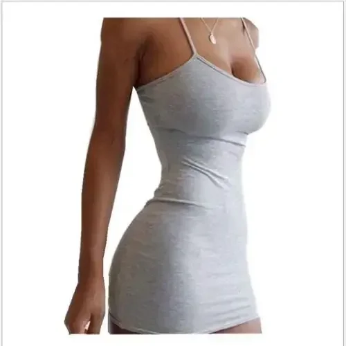 Sexy Spaghetti Strap Mini Dress 2024 Summer Women Bodycon Club Party Dresses Female Camisole Solid Black White Sheath Sundress - Image 18
