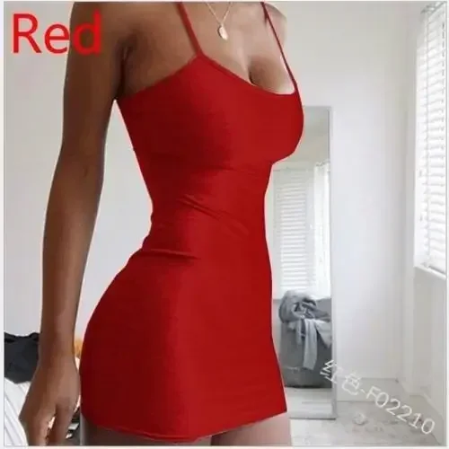 Sexy Spaghetti Strap Mini Dress 2024 Summer Women Bodycon Club Party Dresses Female Camisole Solid Black White Sheath Sundress - Image 16