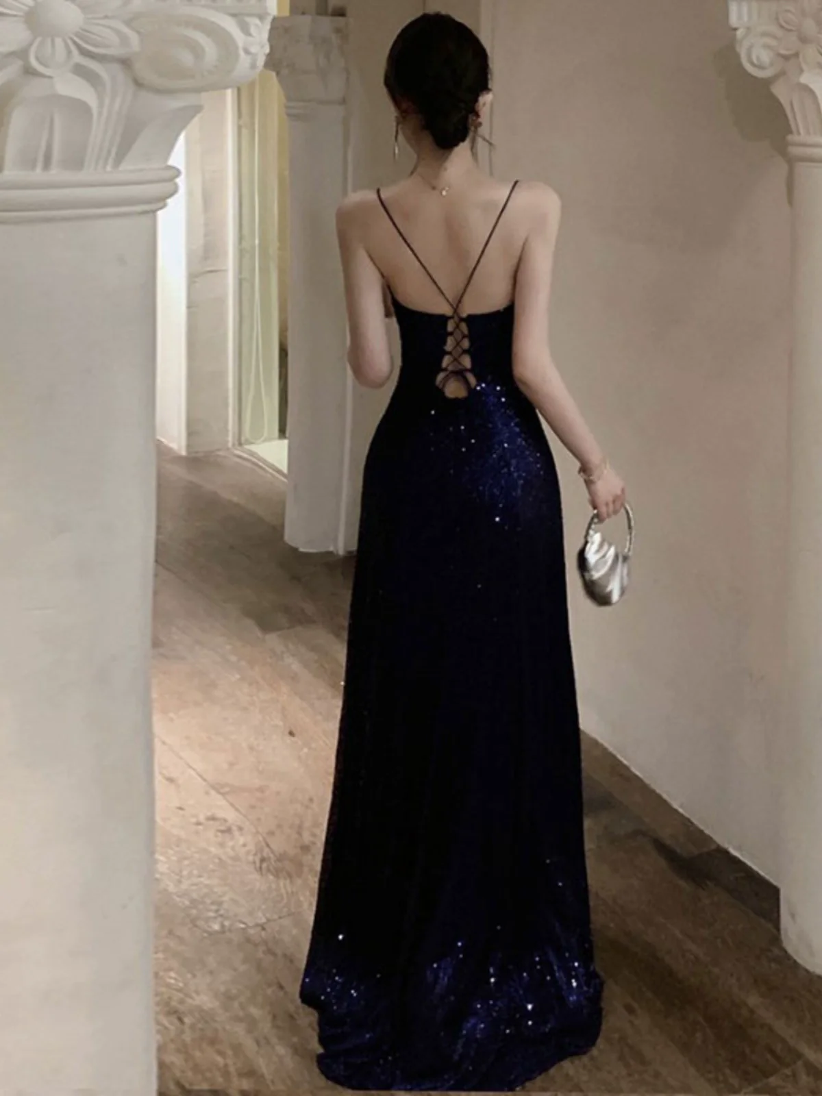 Sexy Summer Elegant Mop Long Dress V-neck Strap - Image 5