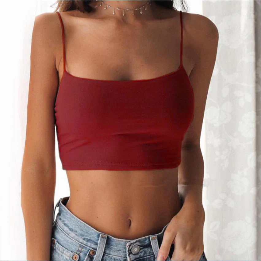 Sexy Tank Top Black Halter Crop Tops Women Summer Camis Backless Camisole Fashion Casual Tube Top Female Sleeveless Cropped Vest - Image 2