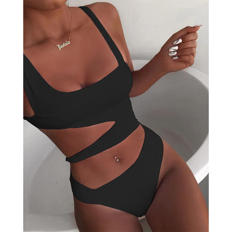 Sexy White One Piece Swimsuit Women Cut Out Swimwear Push Up Monokini Beach Wear Bathing Suits Swimming Suit For Women - Image 11