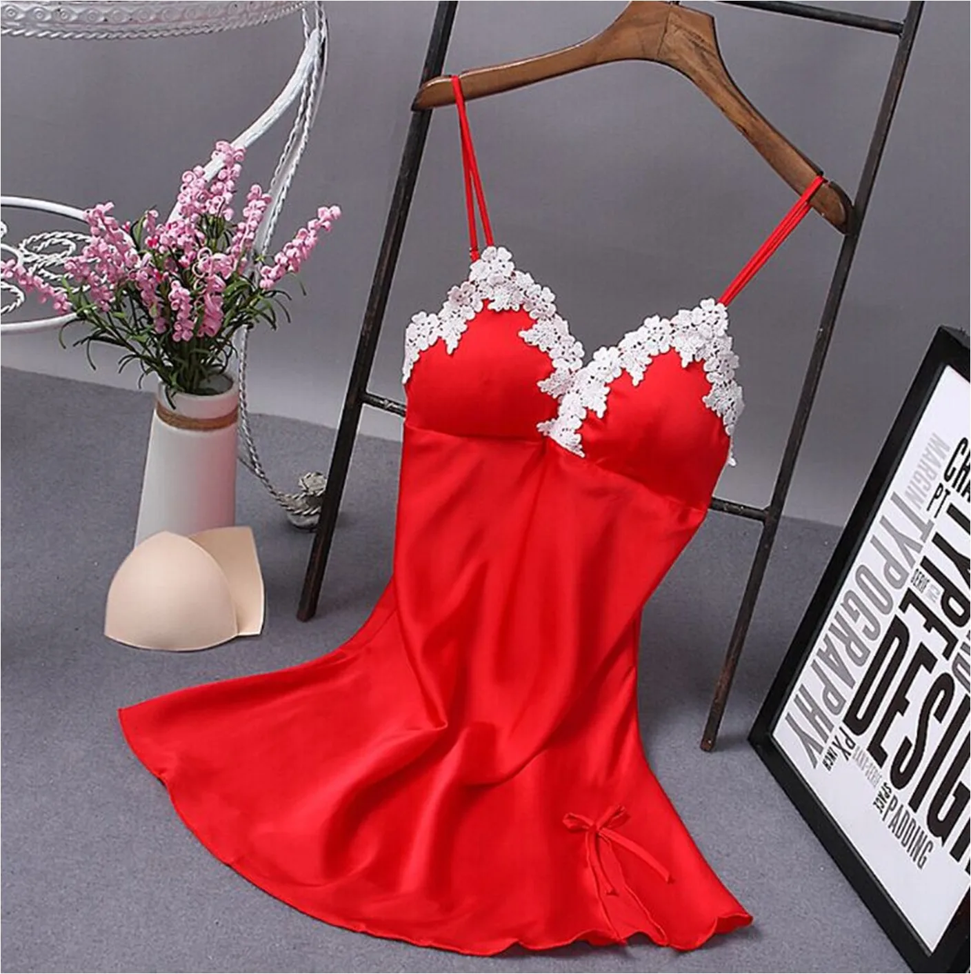 Sexy Women Lace Floral Nightdress  Sleepwear Dress Robe NightGown Female V-Neck Mini Sleepshirts S-XL - Image 10