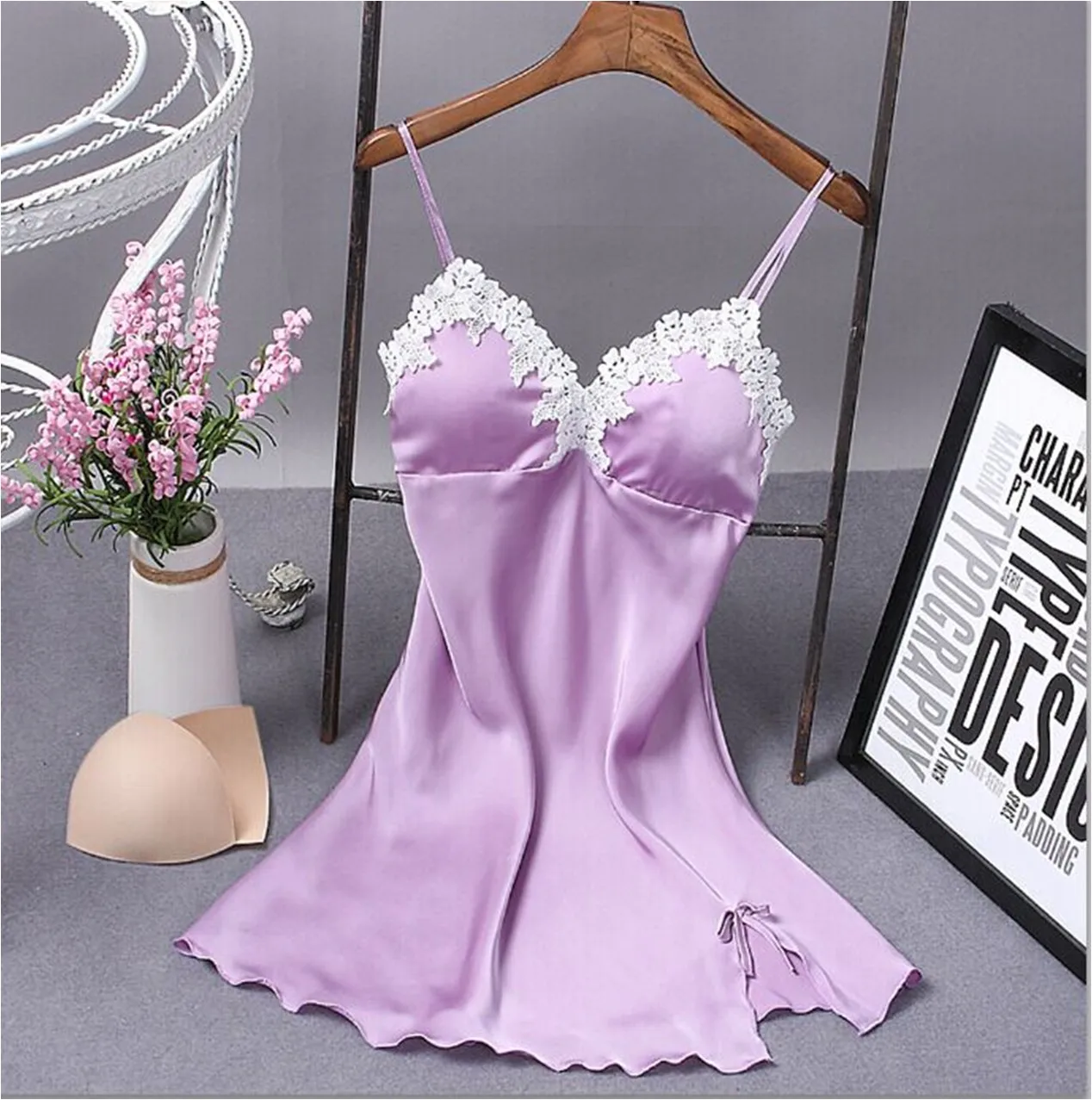 Sexy Women Lace Floral Nightdress  Sleepwear Dress Robe NightGown Female V-Neck Mini Sleepshirts S-XL - Image 8