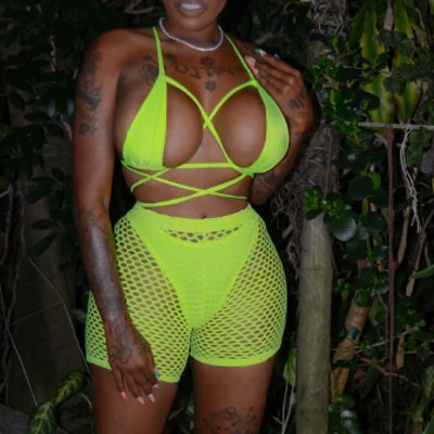 Sexy Women See-through Shorts Bikini Cover Up Stretch Mesh Fishnet Bottoms Loose Beachwear Swimwear Swimsuit Bathing Suit - Image 2