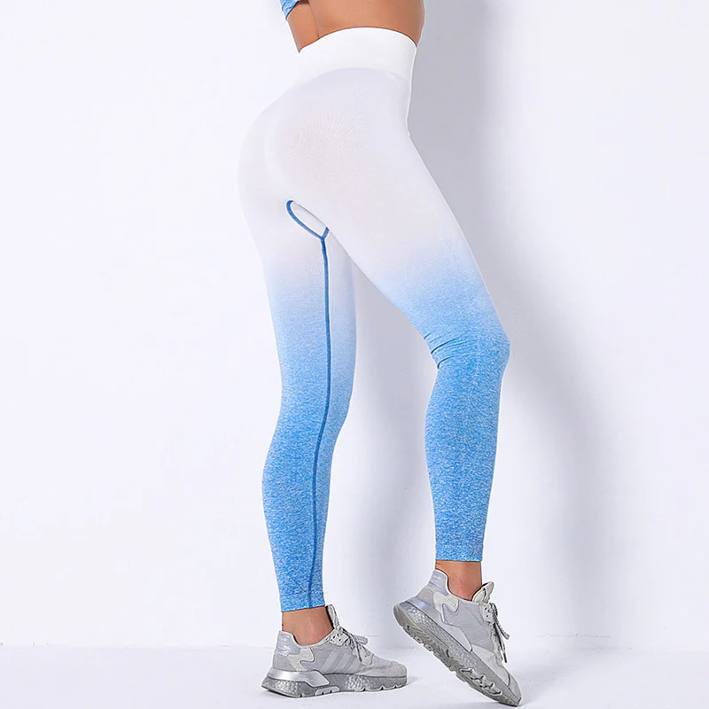 Sexy Women's Tracksuit Seamless Sports Fitness Suit Long Sleeve Crop Top High Waist Leggings Set Hang Dye Winter Clothes Women - Image 12