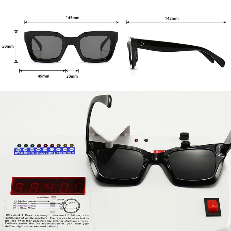 SHAUNA Rivets Fashion Square Sunglasses Women Brand Designer Retro Blue Purple Eyewear Men Gradient Sun Glasses Shades UV400 - Image 11