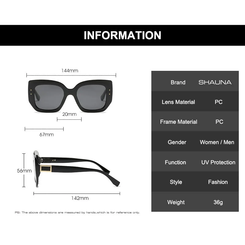 SHAUNA Rivets Fashion Square Sunglasses Women Brand Designer Retro Blue Purple Eyewear Men Gradient Sun Glasses Shades UV400 - Image 12