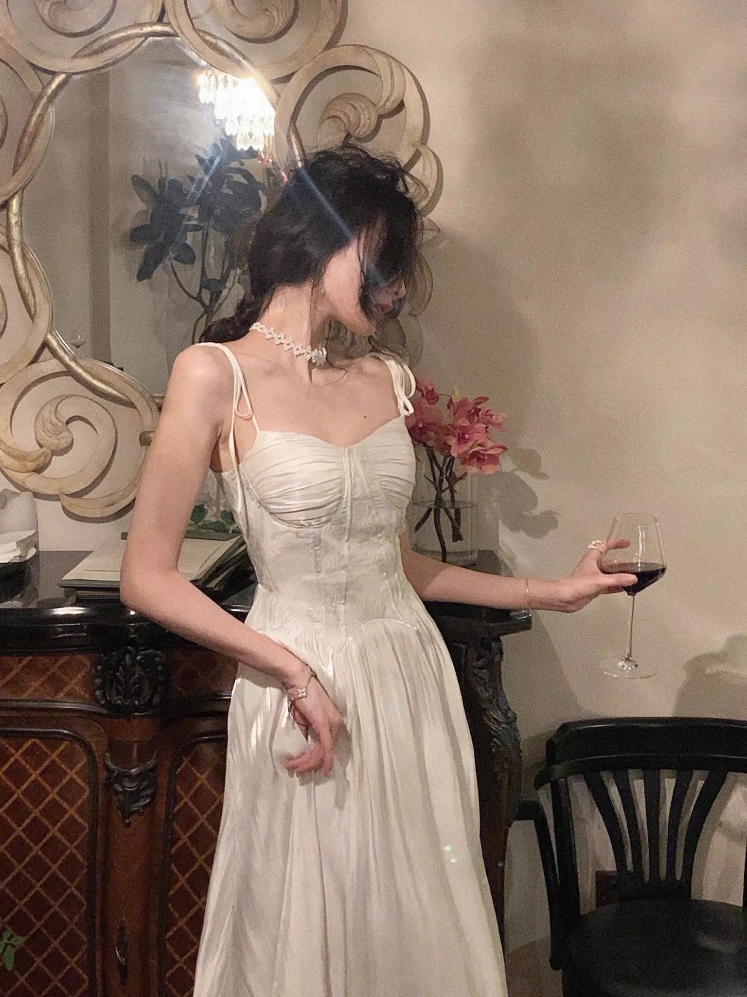 Shiny High-End Affordable Luxury Chic Stunning Slip Dress - Image 2