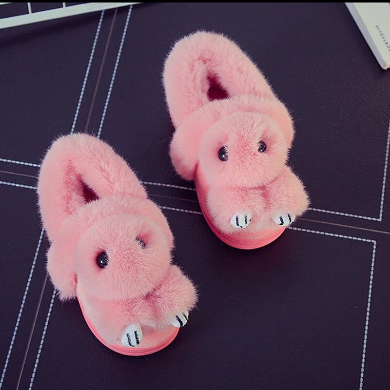 shoes toddler girl fur unicorn kids sandals girls slipper kids house sneaker furry for baby indoor winter girl toddler slippers - Image 5