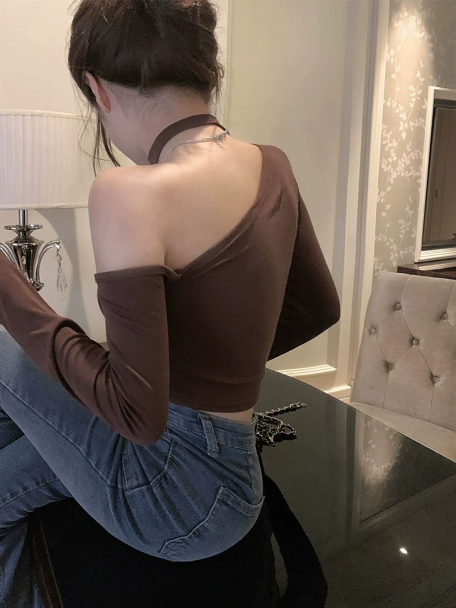 Short Bottoming Shirt Long Sleeves Jazz Dancing Kpop Sweet and Spicy Sexy Small Top Music Festival Evil Girl Style Nightclub Wear - Image 4
