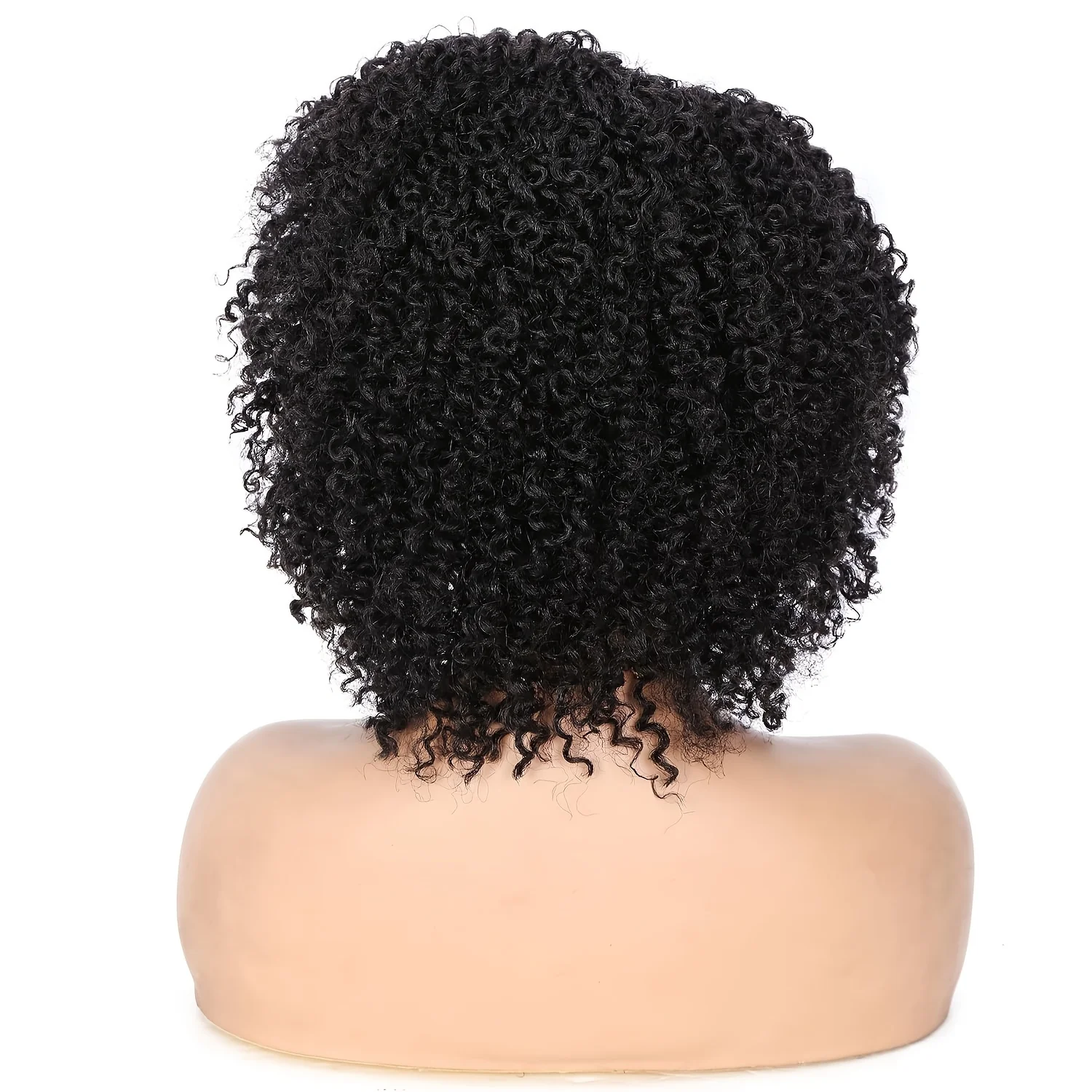 Short Kinky Curly Wigs Side Part Afro Bomb Curly Wig Heat Resistant Fiber Kinky Curly Synthetic Full Wigs For Women 6 Inch - Image 3
