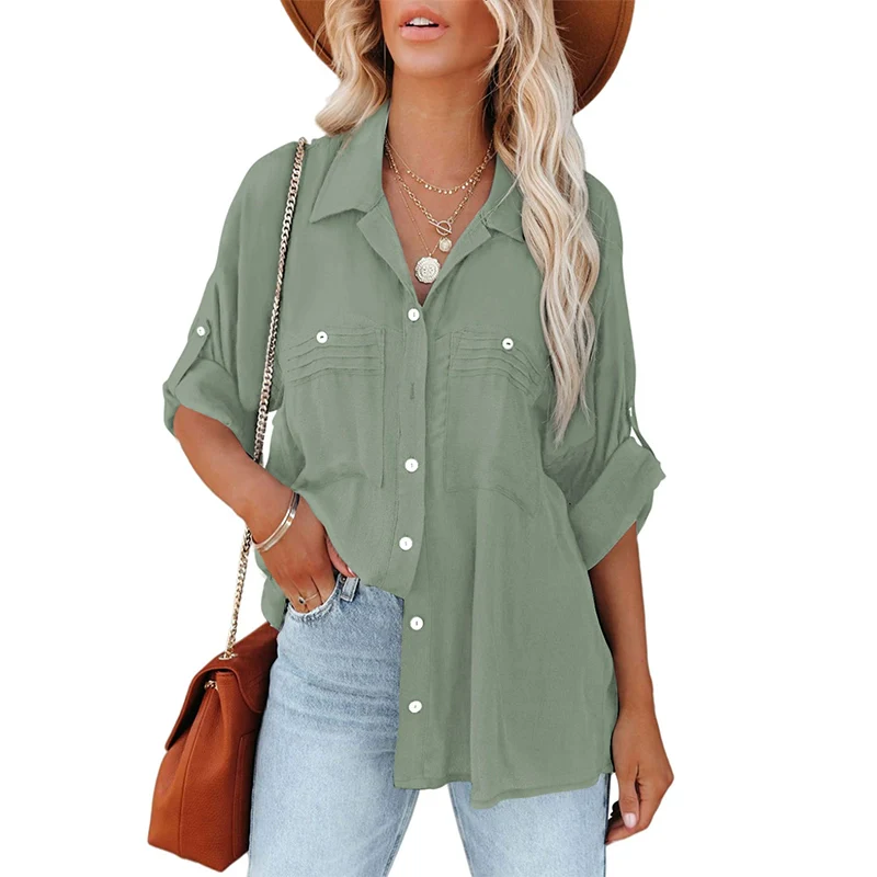 Short-Sleeved Summer New Single-Breasted Lapel Casual Shirt - Image 18