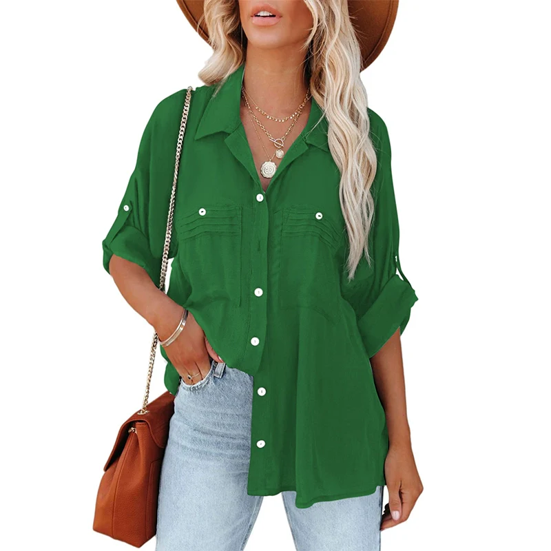 Short-Sleeved Summer New Single-Breasted Lapel Casual Shirt - Image 22