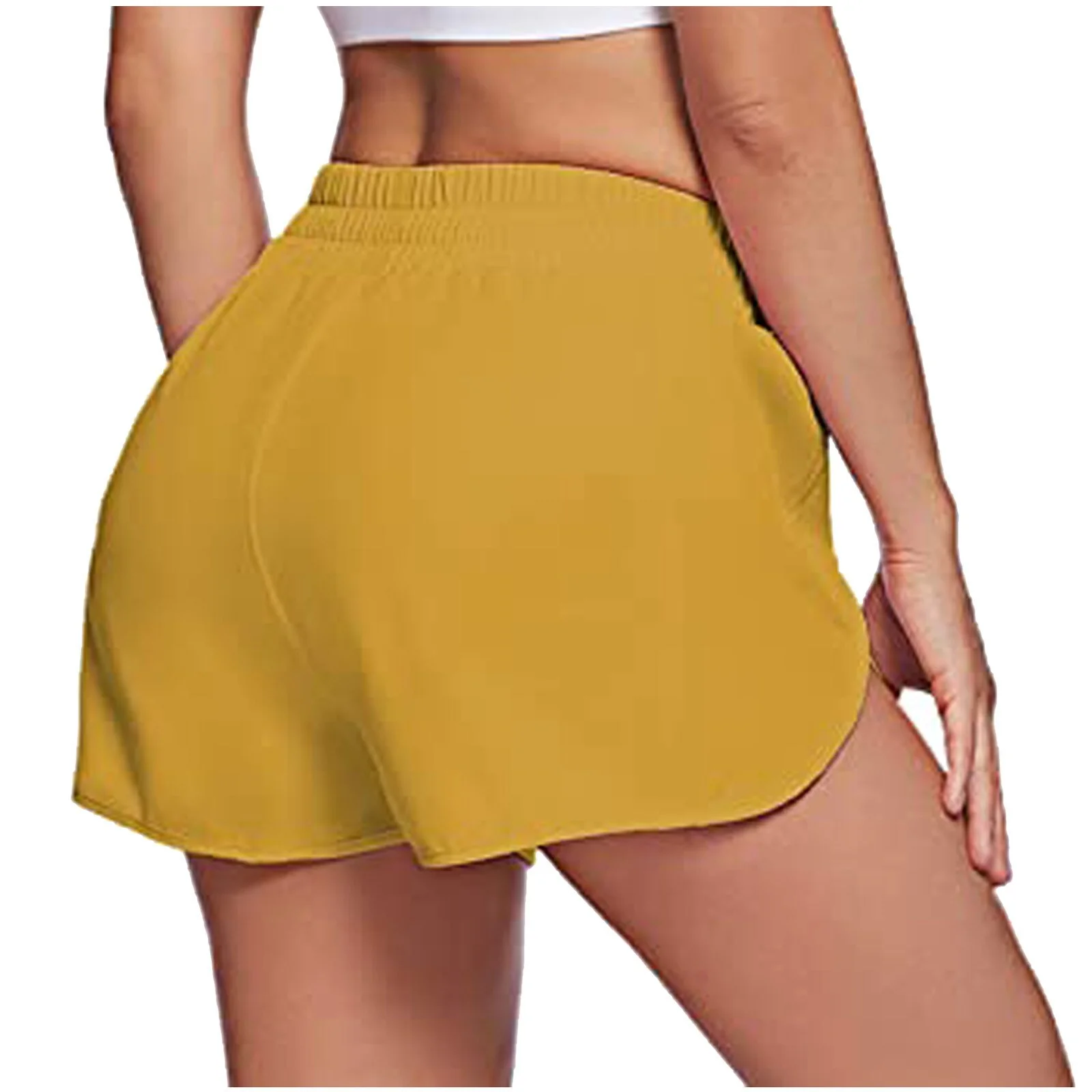 Shorts Women Solid Running Shorts Sport Pant Elastic Waist Active Workout Pocket Shorts Female Summer Ladies Casual short femme - Image 10