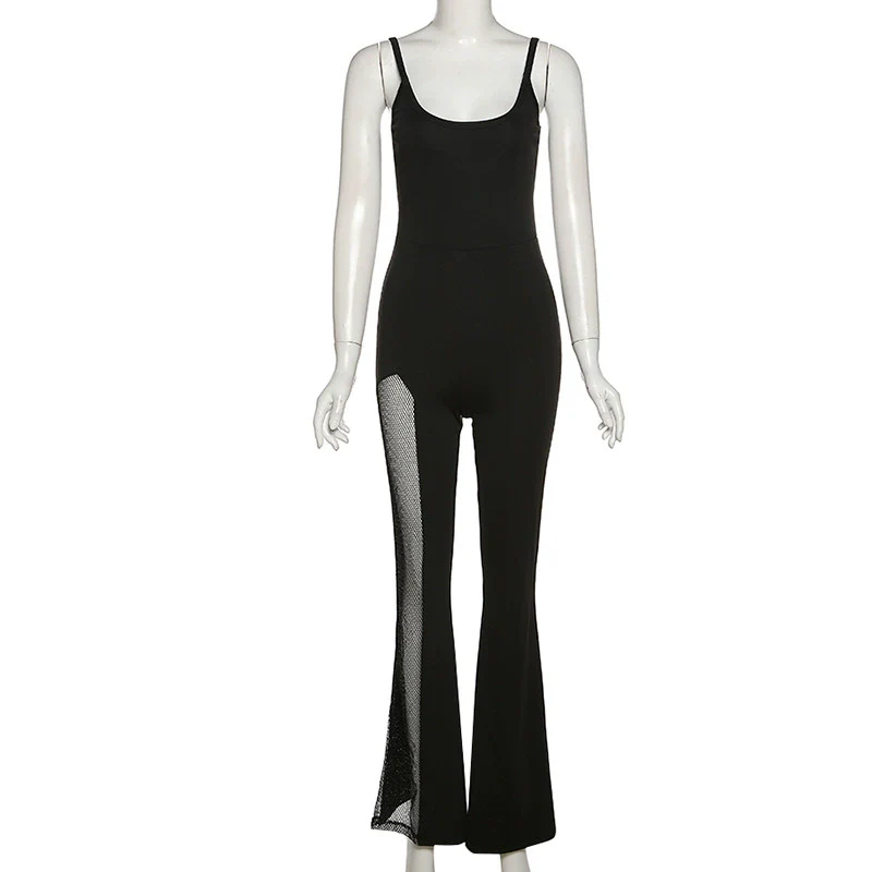 Show Thin Black High Waist Pants Low-Cut Suspenders - Image 5