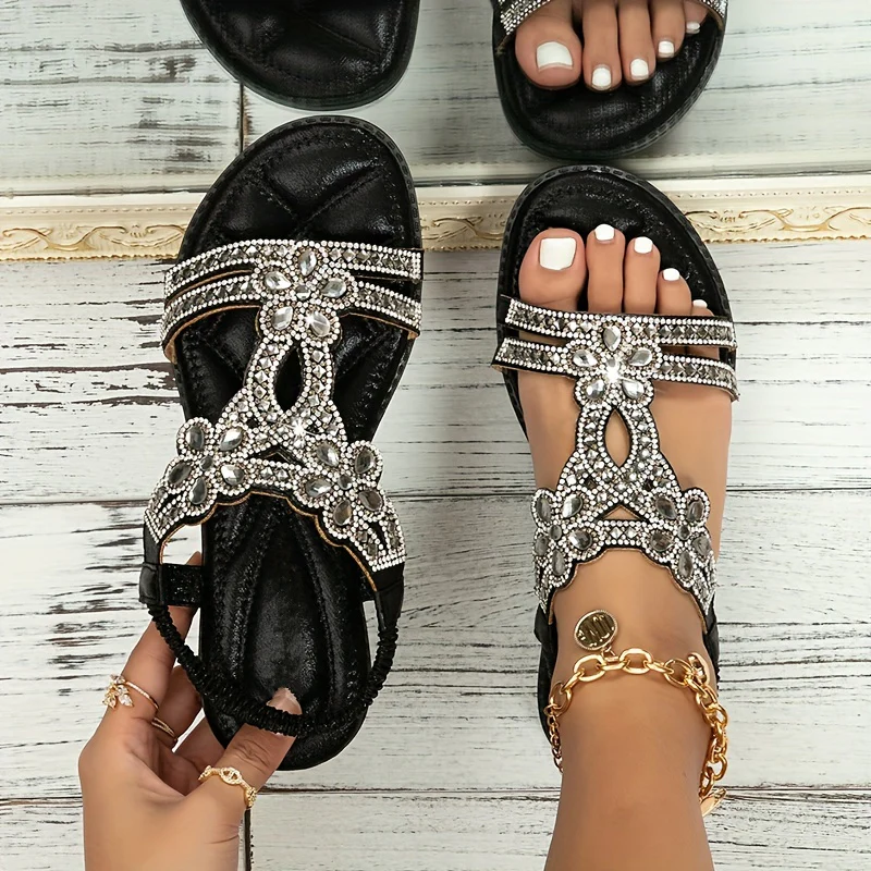 Shui Zuan Cool Sandals Women's 2023 New Plus Size Summer Slope With Fashion Lady Bohemian Fairy Wind With Skirt Shoes - Image 16