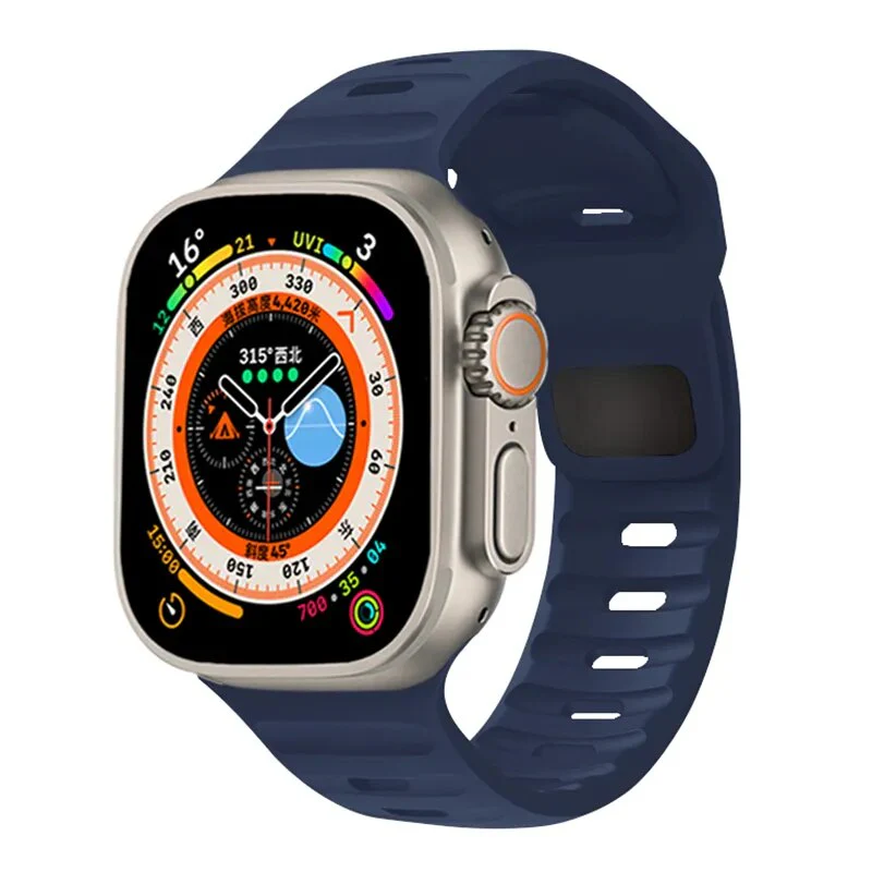 Silicone Strap For Apple Watch Band 44mm 45mm 42mm 41mm 40mm 38 sport band bracelet iwatch Serise 8 7 6 5 4 3 se Ultra band 49mm - Image 2
