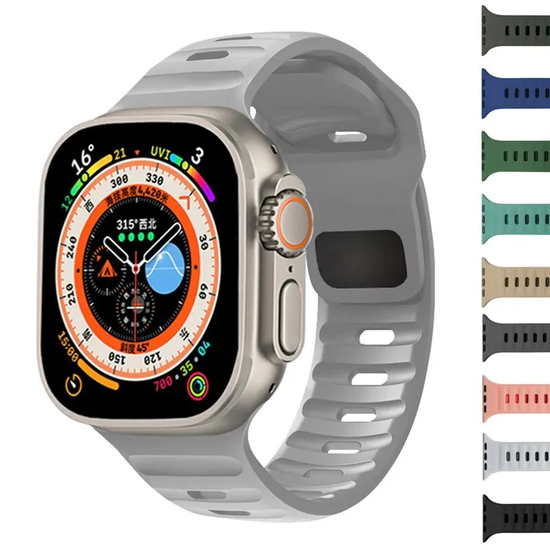 Silicone Strap For Apple Watch Band 44mm 45mm 42mm 41mm 40mm 38 sport band bracelet iwatch Serise 8 7 6 5 4 3 se Ultra band 49mm - Image 25