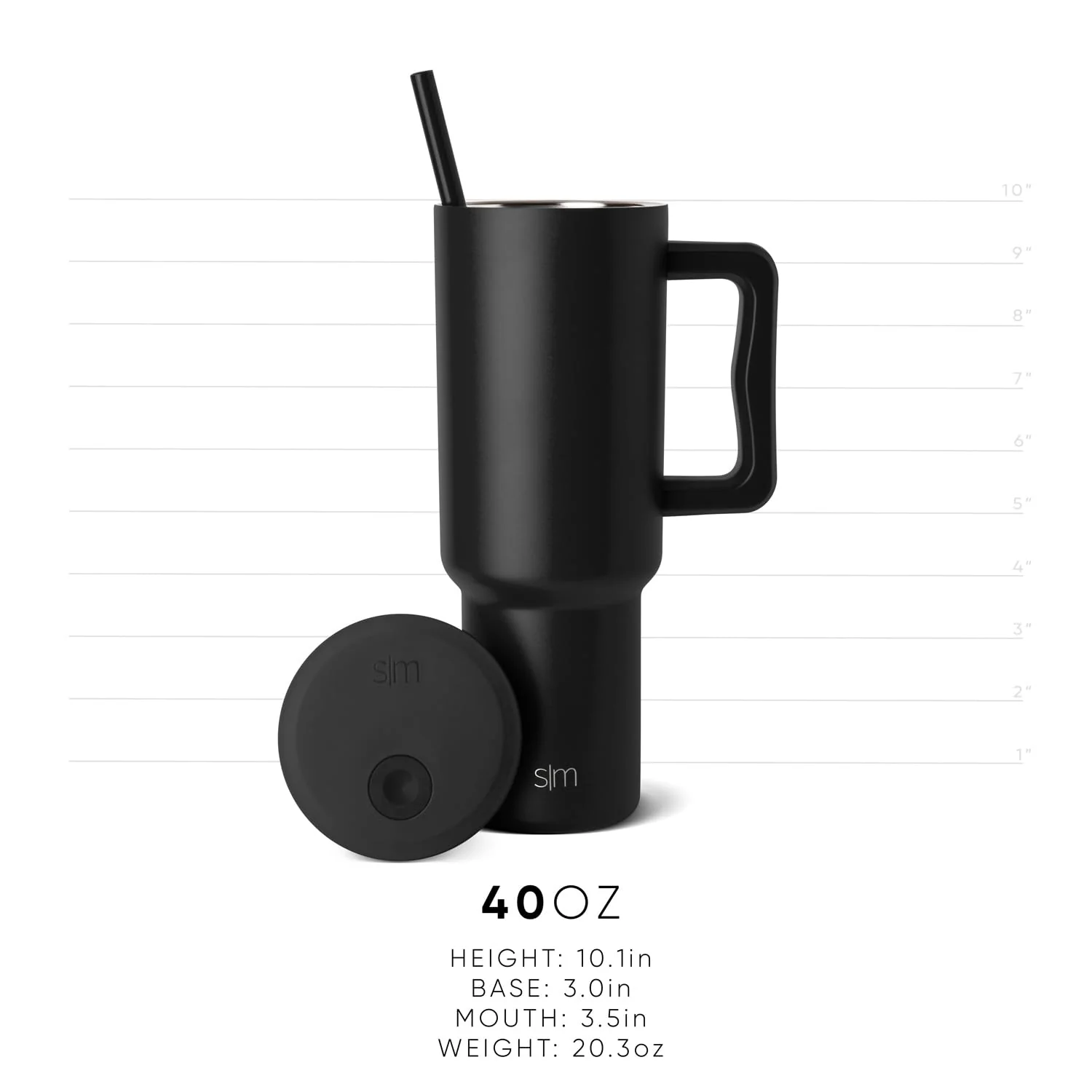 Simple Modern 40 oz Tumbler with Handle and Straw Lid | Insulated Cup Reusable Stainless Steel Water Bottle Travel Mug Cupholder Friendly | Gifts for Women Men Him Her | Trek Collection | Almond Birch - Image 4