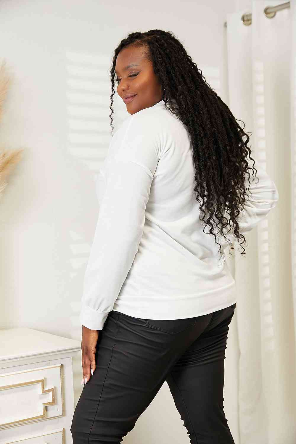 Simply Love Graphic Dropped Shoulder Round Neck Sweatshirt - Image 2