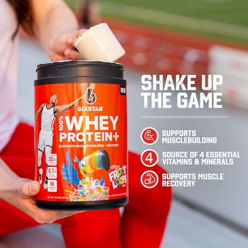 Six Star Whey Protein Powder Plus | Muscle Building & Recovery Plus Immune Support | Muscle Builder for Men & Women | Kellogg’s Froot Loops Flavor | 1.8lb - Image 5