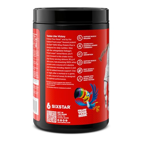 Six Star Whey Protein Powder Plus | Muscle Building & Recovery Plus Immune Support | Muscle Builder for Men & Women | Kellogg’s Froot Loops Flavor | 1.8lb - Image 8